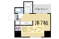 プレジール西院 1Kの間取図画像