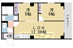 二条城東レジデンス 2LDKの間取図画像