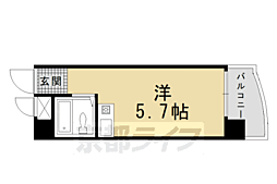 朝日プラザ高瀬川 ワンルームの間取図画像