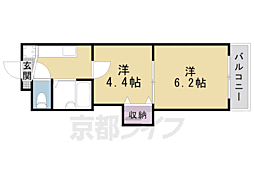 アビタ御所南 2Kの間取図画像