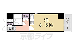 グラン・ドムール五条烏丸 ワンルームの間取図画像
