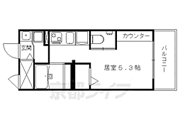 ライオンズマンション京都烏丸 1Kの間取図画像