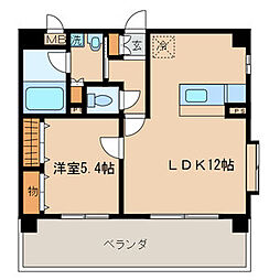 カマラード吉塚 1LDKの間取図画像