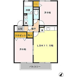 ラ・サーラ・グランデB 2LDKの間取図画像