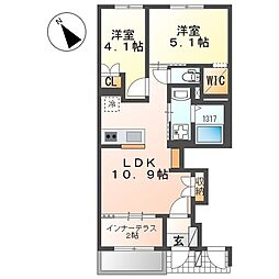 フルハウス 2LDKの間取図画像