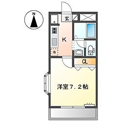 サンモール・M 1Kの間取図画像