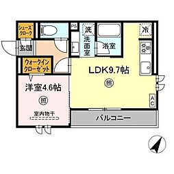 D-ROOMサンライズ A 1LDKの間取図画像