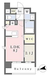プラシオ箱崎駅前 1LDKの間取図画像