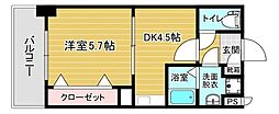 リファレンスベイサイド 1DKの間取図画像