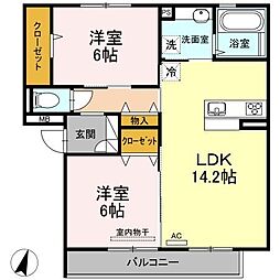 D-roomS・KB 2LDKの間取図画像