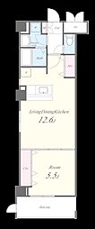 アークコート 1LDKの間取図画像