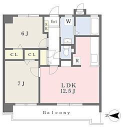 クレセント 2LDKの間取図画像