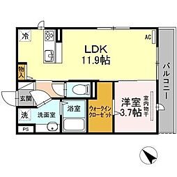アンクール志免中央 1LDKの間取図画像