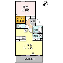 プリマベル 1LDKの間取図画像