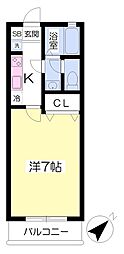 レアル香椎 1Kの間取図画像