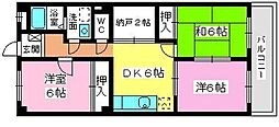 サンヒルズ千早 3LDKの間取図画像