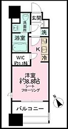 パークアクシス福岡県庁前 ワンルームの間取図画像