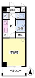野仲ビル六号館 1Kの間取図画像