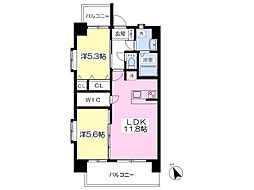 JAMM'S天神 2LDKの間取図画像