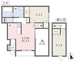 ベルリード古賀 2LDKの間取図画像