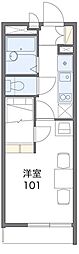 レオパレスオリビアンA 1Kの間取図画像