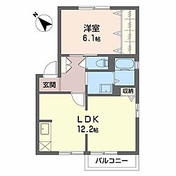サニーフラットA 1LDKの間取図画像