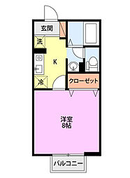 アトミュー 1Kの間取図画像