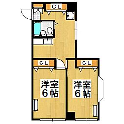 ルミナス松原 2Kの間取図画像