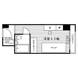 学生会館 ベルヴュコート仙台[食事付き] 2階ワンルームの間取り