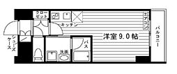 アルク大和町2 ワンルームの間取図画像
