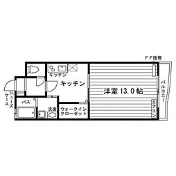 アルソ矢幅 2階1Kの間取り