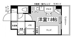 リビスタ盛岡駅前 ワンルームの間取図画像