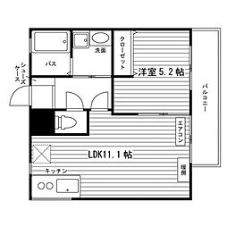 アルソ向中野 1LDKの間取図画像