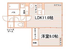 フローレンス 1LDKの間取図画像