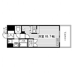 フイール長崎若葉町 ワンルームの間取図画像