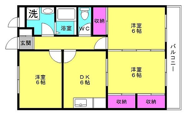 ヴァンヴェール スドメゾン B103｜兵庫県高砂市中島3丁目(賃貸マンション3K・1階・56.07㎡)の写真 その2