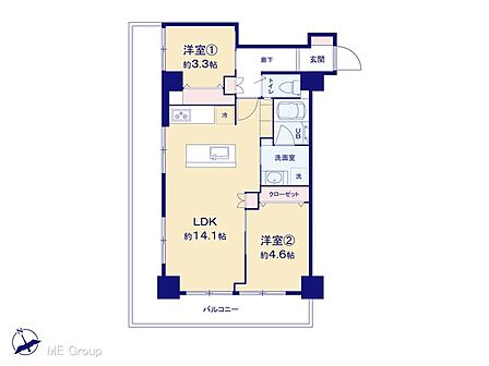 2LDK 間取り