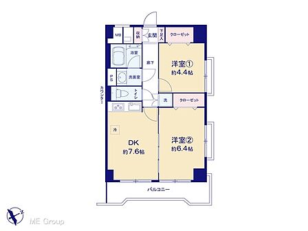 2DK 間取り