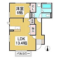 サフィーロＢ  ｜ 長野県上田市蒼久保（賃貸アパート1LDK・1階・50.35㎡） その2