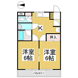 レヂデンス古里 2Kの間取図画像