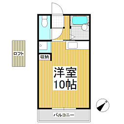 Bonheur4 2階ワンルームの間取り