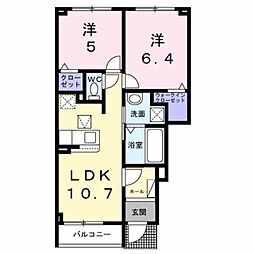 フォレストヒルズB 2LDKの間取図画像