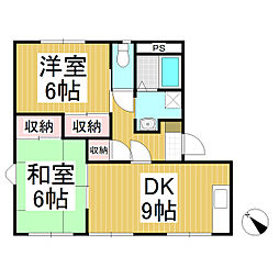 ビラ芳南台A 2DKの間取図画像