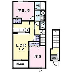 クラシック2 2LDKの間取図画像
