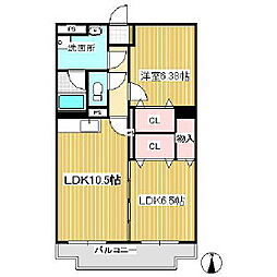 フローラル・ヴィレッジ 2LDKの間取図画像