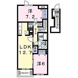 エクセレント・クレオパトラC 2LDKの間取図画像