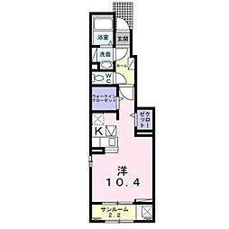 エスポワールWest ワンルームの間取図画像