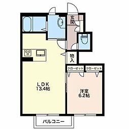 グリーンソメヤ 1LDKの間取図画像
