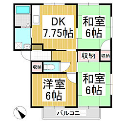 塩沢ハイツ 3DKの間取図画像