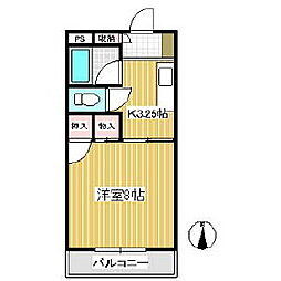 石坂マンション 1Kの間取図画像